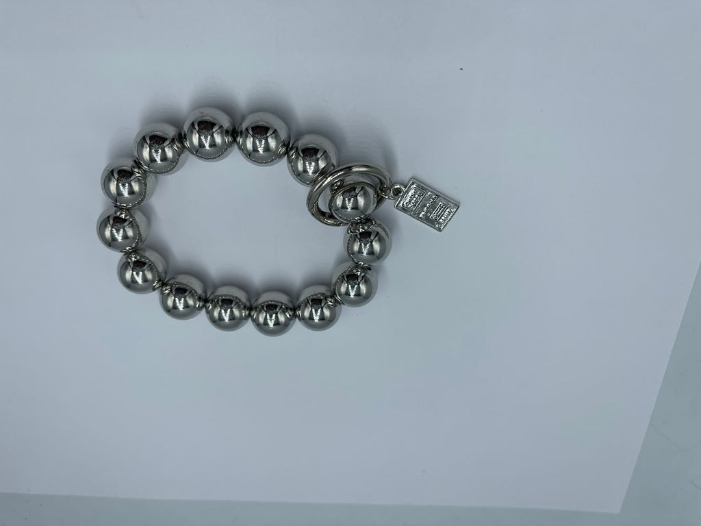 Colgante de Cuentas Plateadas para Ceular