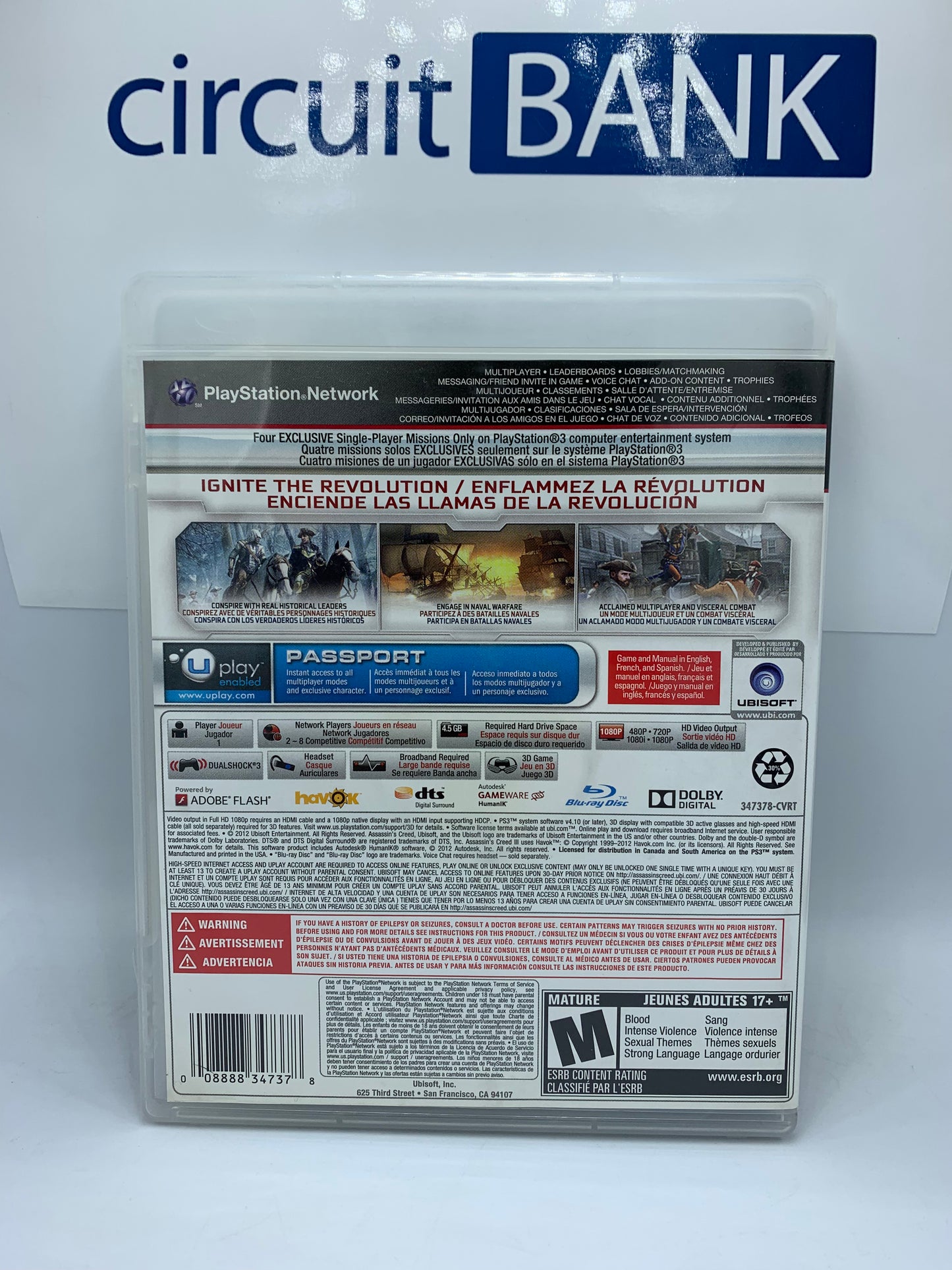Juego Para PS3 ASSASSIN'S CREED III (Producto Unico)