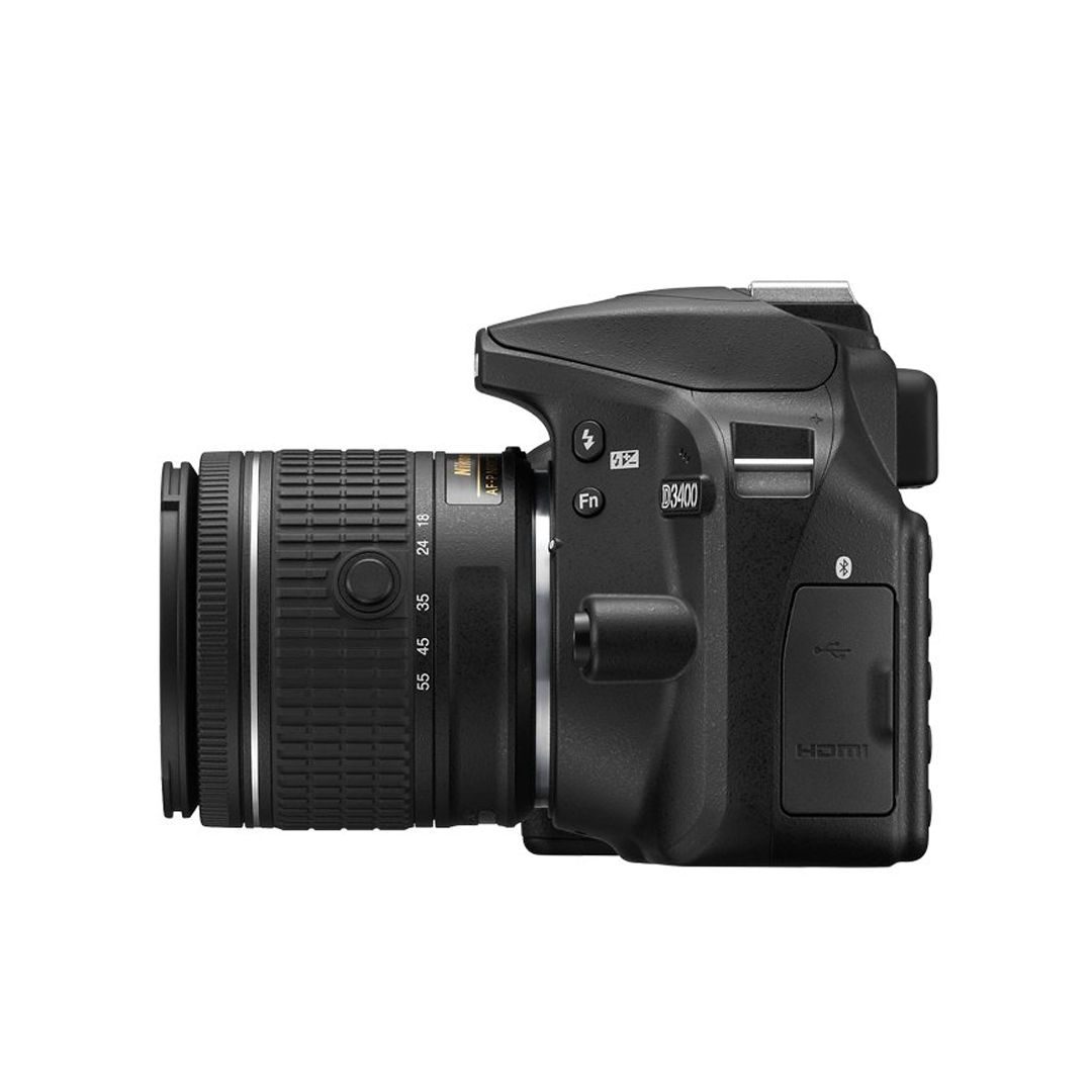 Cámara Nikon D3400 con lente AF-P DX NIKKOR 18-55mm VR Kit